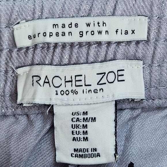 ☔️🩵NWT Rachel Zoe Iridescent Metallic Purple Linen Wide Leg Pants Medium - Picture 8 of 10